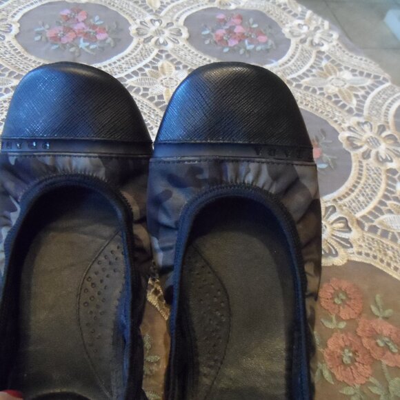 Prada Green/Black Camo Print Elastic Canvas/Leather Ballet Flats Size 7 - Picture 4 of 16